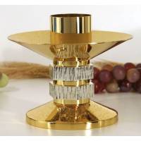 Bougeoir H 13 Cm Diam Bougie 5 Cm Bi-Couleur
