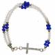 Bracelet-dizainier Cristal + Croix Strass