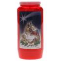 Kaars 6 Dagen / rood / Kersttafereel 