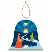 Décoration de Noël en forme de cloche - bleue