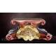 Console pour statue 60 cm bois sculpté polychrome or
