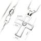 Kruisje 12 mm zilver met zirkoon en ketting 