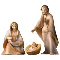 Ste Famille Bois Sculpté 13 Cm Couleur-4 Pieces