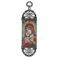 Icône - Tissu 5 X 17 cm - Vierge et Enfant