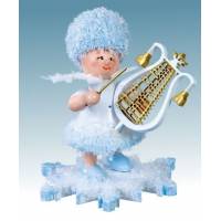 Flocon De Neige-Bois 5.7 Cm Avec Lyre