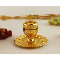 1 Ampoule Pour Huile Sainte Chr D 15 Cm Doré