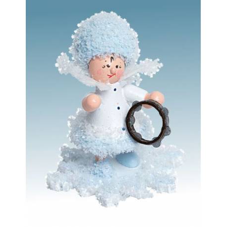 Sneeuwvlokje-Hout 5.7 Cm Met Trommel 