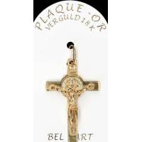 Croix Plaqué-Or St Benoît - 35 X 22 mm