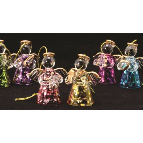 Ange 5 cm - Verre / Couleurs assort. - 6 / Set