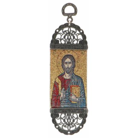 Geweven ikoon - 5 X 17 cm - Pantocrator 