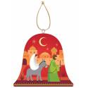 Kerstdecoratie in een vorm van een beld rood 