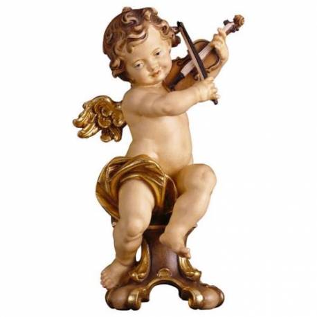 Ange/Violon Sur Socle 23 Cm Couleur