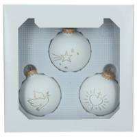 Kit 3 Boules Noël - Symobles Or - Diam 7 Cm
