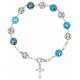 Bracelet-Dizainier Argent Rhodié Agathe striée 8 mm