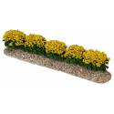 Décor pour santons de Provence Rangée de fleurs jaunes