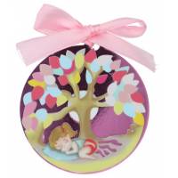 Cadre-Berceau - Arbre de vie / Enfant - Rose