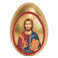 Oeuf avec support Pantocrator de 7.5 cm (15 cm avec le support)