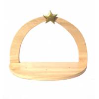 Houten decoratie gouden ster 14x20cm 