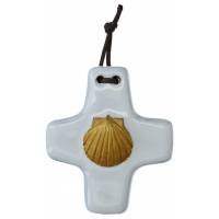 Croix Céramique - 8.5 X 7.5 cm - Blanc