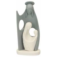 Heilige Familie in hars wit en grijs 13 cm 