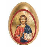 Oeuf avec support Pantocrator de 7.5 cm (15 cm avec le support)