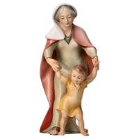 Herderin Met kind : houtsnijwerk kerstgroep Komet 16 cm 