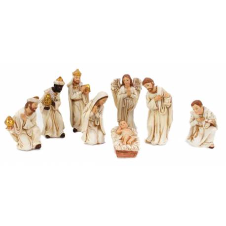 Kerstgroep van 8 figuren - 8 cm 