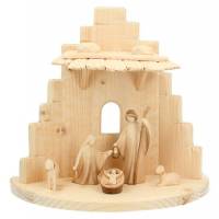 Kerststal + 5 Fig 11 cm - 28 x 14 x H 25 cm 