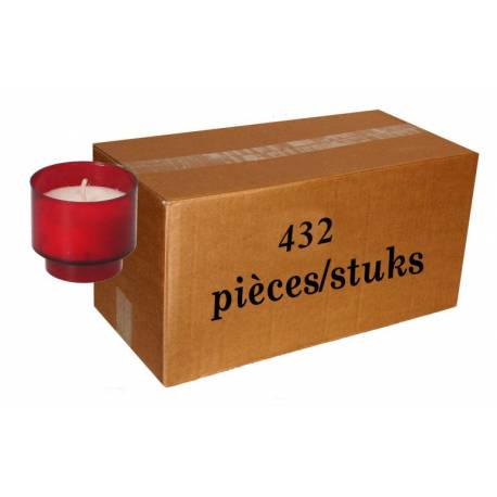 Karton met 432 Offerlichtjes - ROOD 