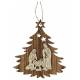 Décoration de Noël en bois en forme de sapin à suspendre - crèche de Noël