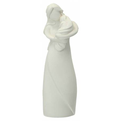 Vierge et enfant 13 cm - résine blanche