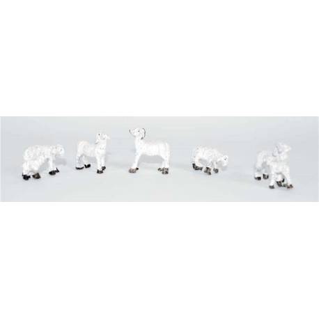 Set de 5 moutons - Max 4 cm