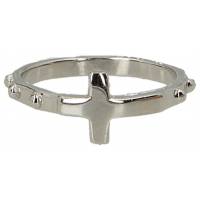 Bague dizainier en argent avec croix