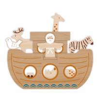 Noah van houten ark 13,5x25cm, verkocht zonder dieren. 