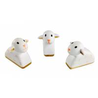 Drie gouden houtschapen 5 cm 