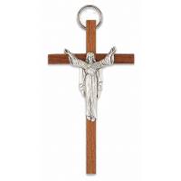 Croix murale 13X7cm Bois marron Christ ressuscité