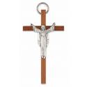 Croix murale 13X7cm Bois marron Christ ressuscité