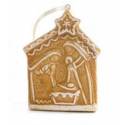 Décoration de Noël en résine imitation "pain d'épice" avec nativité de 9 cm
