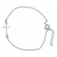 Armband met kruis in gerhodineerd zilver 