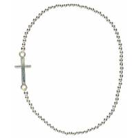 Armband met kruis in gerhodineerd zilver 