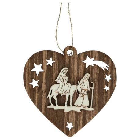 Hout kerstdecoratie om te hangen - Vlugt naar Egypte 