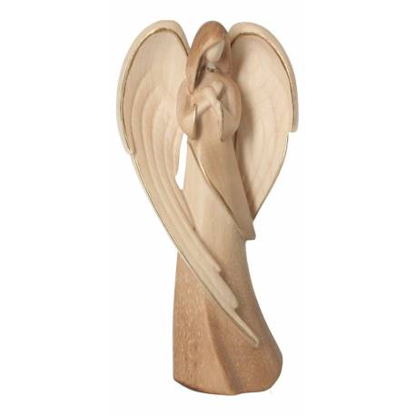 Houtsnijwerk Engel 12 cm 2 houtkleur 
