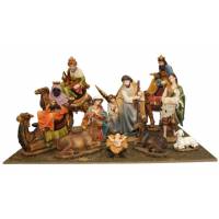 Personnages de crèche de Noël - 11 figurines de 25 cm