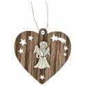 Décoration de Noël en bois en forme de coeur à suspendre - Ange