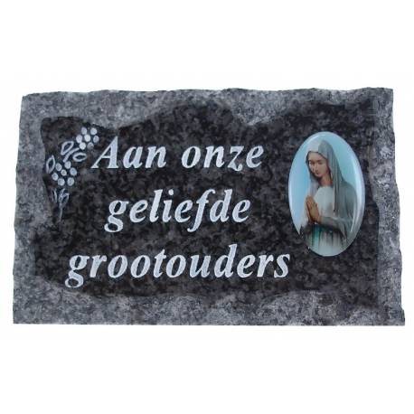 Plaque Cimetiere Aan Onze Geliefde Grootouders 9x14