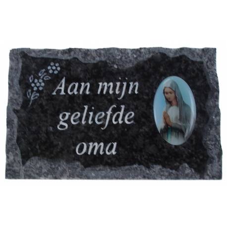 Grafplaat 9X14cm Aan mijn geliefde oma 