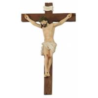 Kruisbeeld - 13 cm - Hout / Korpus Polystone 