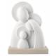 Kerststal in witte hars op een beige basis 13,5 cm 