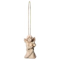 Houtsnijwerk Engel Met Kaars-Om Te Hangen-6 Cm/Natuur 