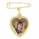 Broche + Médaille Perpét. Secours - Métal Doré 1.5 cm